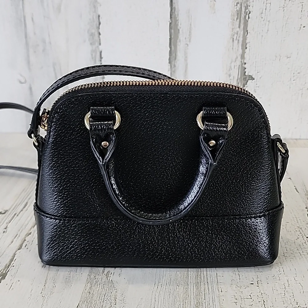 Kate Spade black mini Rachelle satchel purse handbag crossbody 100% cow leather - Picture 3 of 12
